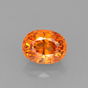 0.78 ct Orange Spessartite Garnet Gemstone, Spessartite Garnet Gem in Oval Facet Shape for Sale.