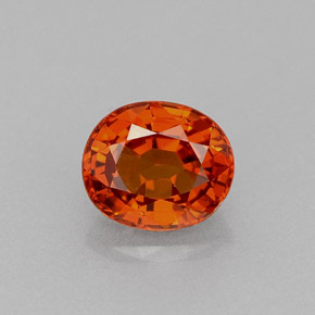 0.88 ct Orange Spessartite Garnet Gemstone, Spessartite Garnet Gem in Oval Facet Shape for Sale.