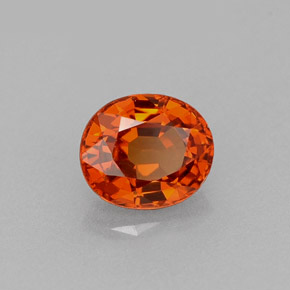 0.88 ct Orange Spessartite Garnet Stone, Natural Spessartite Garnet in Oval Facet Shape for Sale