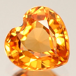 0.68 ct Orange Spessartite Garnet Gemstone, Spessartite Garnet Gem in Heart Facet Shape for Sale.