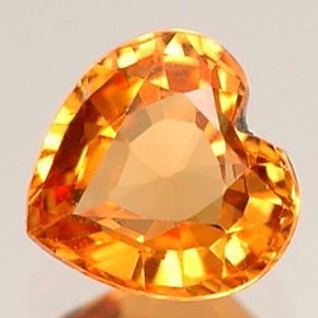 0.68 ct Orange Spessartite Garnet Stone, Natural Spessartite Garnet in Heart Facet Shape for Sale