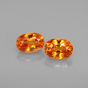 1.69 ct Orange Spessartite Garnet Gemstone, Spessartite Garnet Gem in Oval Facet Shape for Sale.