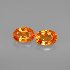 1.42 ct Orange Spessartite Garnet Gemstone, Spessartite Garnet Gem in Oval Facet Shape for Sale.