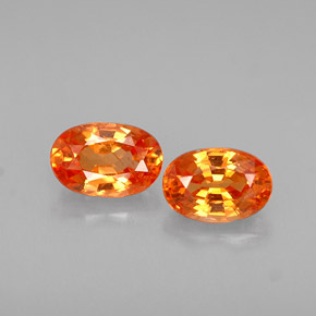 1.28 ct Orange Spessartite Garnet Gemstone, Spessartite Garnet Gem in Oval Facet Shape for Sale.
