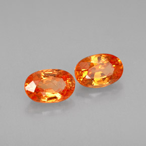 1.28 ct Orange Spessartite Garnet Stone, Natural Spessartite Garnet in Oval Facet Shape for Sale