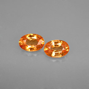 1.28 ct Orange Spessartite Garnet Gemstone, Spessartite Garnet Gem in Oval Facet Shape for Sale.