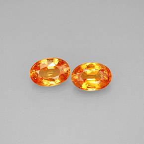 1.38 ct Orange Spessartite Garnet Gemstone, Spessartite Garnet Gem in Oval Facet Shape for Sale.