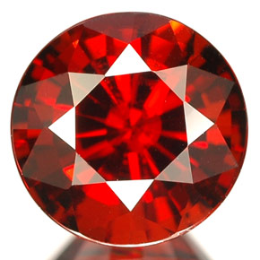 2.84 ct Red Spessartite Garnet Gemstone, Spessartite Garnet Gem in Round Facet Shape for Sale.