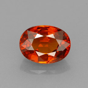 1.33 ct Orange Spessartite Garnet Gemstone, Spessartite Garnet Gem in Oval Facet Shape for Sale.