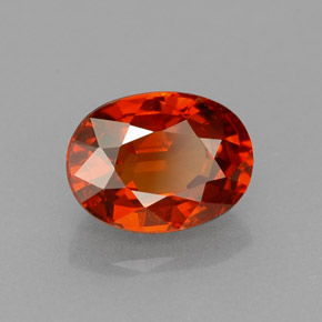 1.33 ct Orange Spessartite Garnet Stone, Natural Spessartite Garnet in Oval Facet Shape for Sale