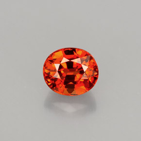 1.36 ct Orange Spessartite Garnet Gemstone, Spessartite Garnet Gem in Oval Facet Shape for Sale.