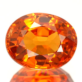 1.36 ct Orange Spessartite Garnet Gemstone, Spessartite Garnet Gem in Oval Facet Shape for Sale.
