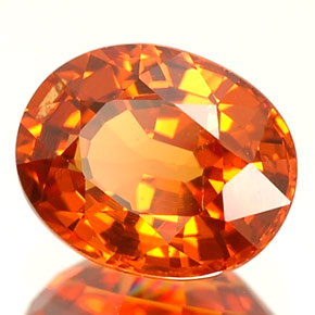 1.36 ct Orange Spessartite Garnet Stone, Natural Spessartite Garnet in Oval Facet Shape for Sale