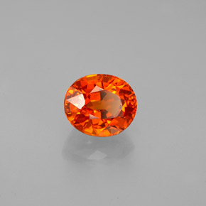 1.37 ct Orange Spessartite Garnet Stone, Natural Spessartite Garnet in Oval Facet Shape for Sale