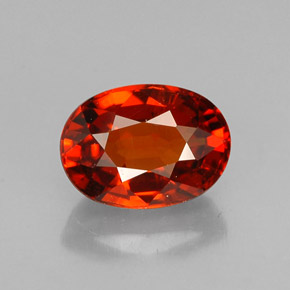 1.32 ct Orange Spessartite Garnet Gemstone, Spessartite Garnet Gem in Oval Facet Shape for Sale.