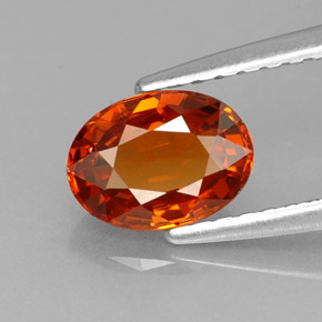1.26 ct Orange Spessartite Garnet Gemstone, Spessartite Garnet Gem in Oval Facet Shape for Sale.
