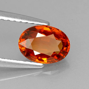 1.26 ct Orange Spessartite Garnet Stone, Natural Spessartite Garnet in Oval Facet Shape for Sale