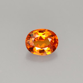 1.23 ct Orange Spessartite Garnet Gemstone, Spessartite Garnet Gem in Oval Facet Shape for Sale.