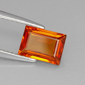1.38 ct Orange Spessartite Garnet Stone, Natural Spessartite Garnet in Baguette Facet Shape for Sale