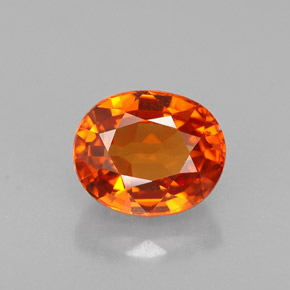 1.43 ct Orange Spessartite Garnet Gemstone, Spessartite Garnet Gem in Oval Facet Shape for Sale.