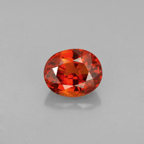 1.50 ct Orange Spessartite Garnet Gemstone, Spessartite Garnet Gem in Oval Facet Shape for Sale.