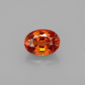 1.22 ct Orange Spessartite Garnet Gemstone, Spessartite Garnet Gem in Oval Facet Shape for Sale.
