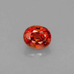1.35 ct Orange Spessartite Garnet Gemstone, Spessartite Garnet Gem in Oval Facet Shape for Sale.