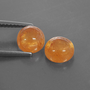 4.55 ct Orange Spessartite Garnet Gemstone, Spessartite Garnet Gem in Round Cabochon Shape for Sale.
