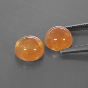 Spessartite Garnet Gemstone in 7 mm (calibrated) Size for Sale, Spessartite Garnet Stone in Mandarin Orange Color