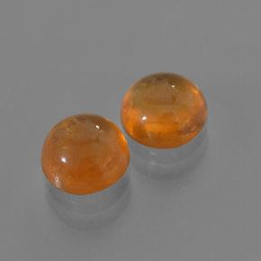 Spessartite Garnet Gemstones in 6.4 mm Size for Sale, Spessartite Garnet Stones in Amber Orange Color