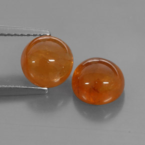 5.12 ct Orange Spessartite Garnet Stone, Natural Spessartite Garnet in Round Cabochon Shape for Sale