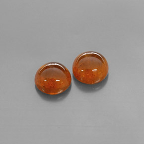 4.35 ct Orange Spessartite Garnet Stone, Natural Spessartite Garnet in Round Cabochon Shape for Sale