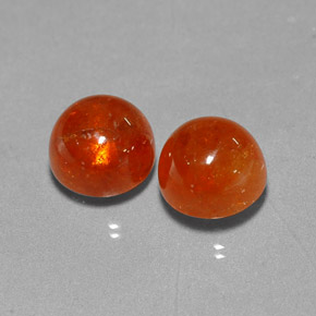 6.05 ct Orange Spessartite Garnet Stone, Natural Spessartite Garnet in Round Cabochon Shape for Sale