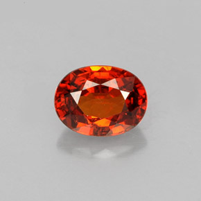 1.22 ct Orange Spessartite Garnet Gemstone, Spessartite Garnet Gem in Oval Facet Shape for Sale.