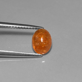 2.45 ct Orange Spessartite Garnet Stone, Natural Spessartite Garnet in Oval Cabochon Shape for Sale