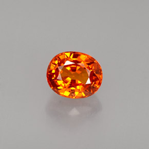1.21 ct Orange Spessartite Garnet Gemstone, Spessartite Garnet Gem in Oval Facet Shape for Sale.