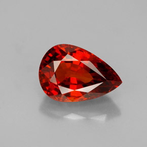 1.46 ct Orange Spessartite Garnet Gemstone, Spessartite Garnet Gem in Pear Facet Shape for Sale.