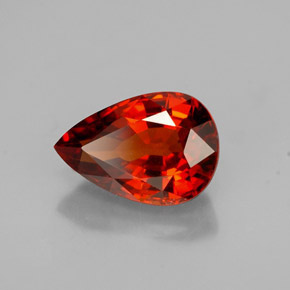 1.46 ct Orange Spessartite Garnet Stone, Natural Spessartite Garnet in Pear Facet Shape for Sale
