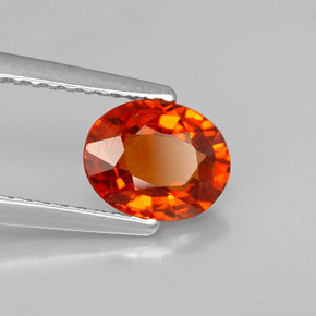 1.29 ct Orange Spessartite Garnet Stone, Natural Spessartite Garnet in Oval Facet Shape for Sale