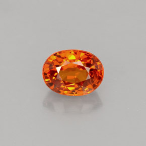 1.43 ct Orange Spessartite Garnet Gemstone, Spessartite Garnet Gem in Oval Facet Shape for Sale.