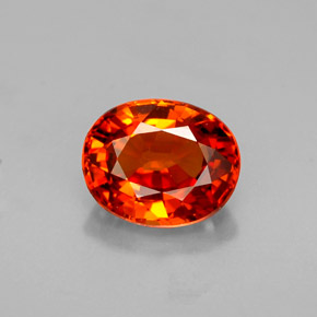 1.36 ct Orange Spessartite Garnet Gemstone, Spessartite Garnet Gem in Oval Facet Shape for Sale.