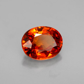 1.36 ct Orange Spessartite Garnet Stone, Natural Spessartite Garnet in Oval Facet Shape for Sale
