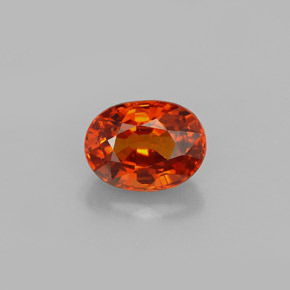 1.37 ct Orange Spessartite Garnet Gemstone, Spessartite Garnet Gem in Oval Facet Shape for Sale.