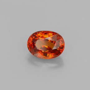 1.37 ct Orange Spessartite Garnet Stone, Natural Spessartite Garnet in Oval Facet Shape for Sale