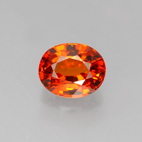 1.31 ct Orange Spessartite Garnet Gemstone, Spessartite Garnet Gem in Oval Facet Shape for Sale.