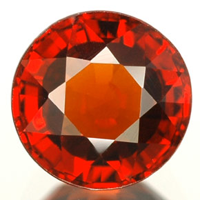 1.63 ct Orange Spessartite Garnet Gemstone, Spessartite Garnet Gem in Round Facet Shape for Sale.