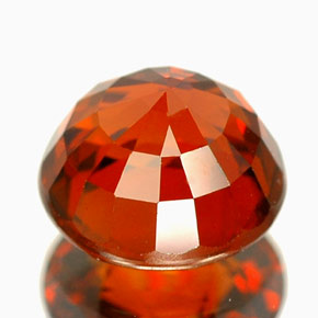 Spessartite Garnet Gemstone in 6.5 mm (calibrated) Size for Sale, Spessartite Garnet Stone in Red Orange Color