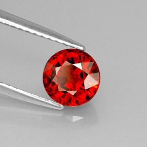 1.58 ct Orange Spessartite Garnet Stone, Natural Spessartite Garnet in Round Facet Shape for Sale