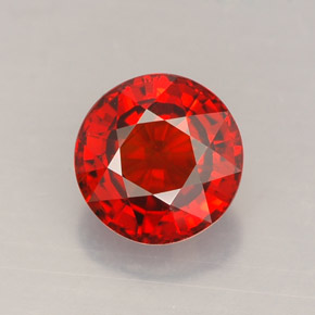 1.60 ct Orange Spessartite Garnet Gemstone, Spessartite Garnet Gem in Round Facet Shape for Sale.