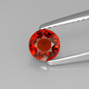 0.80 ct Orange Spessartite Garnet Gemstone, Spessartite Garnet Gem in Round Facet Shape for Sale.